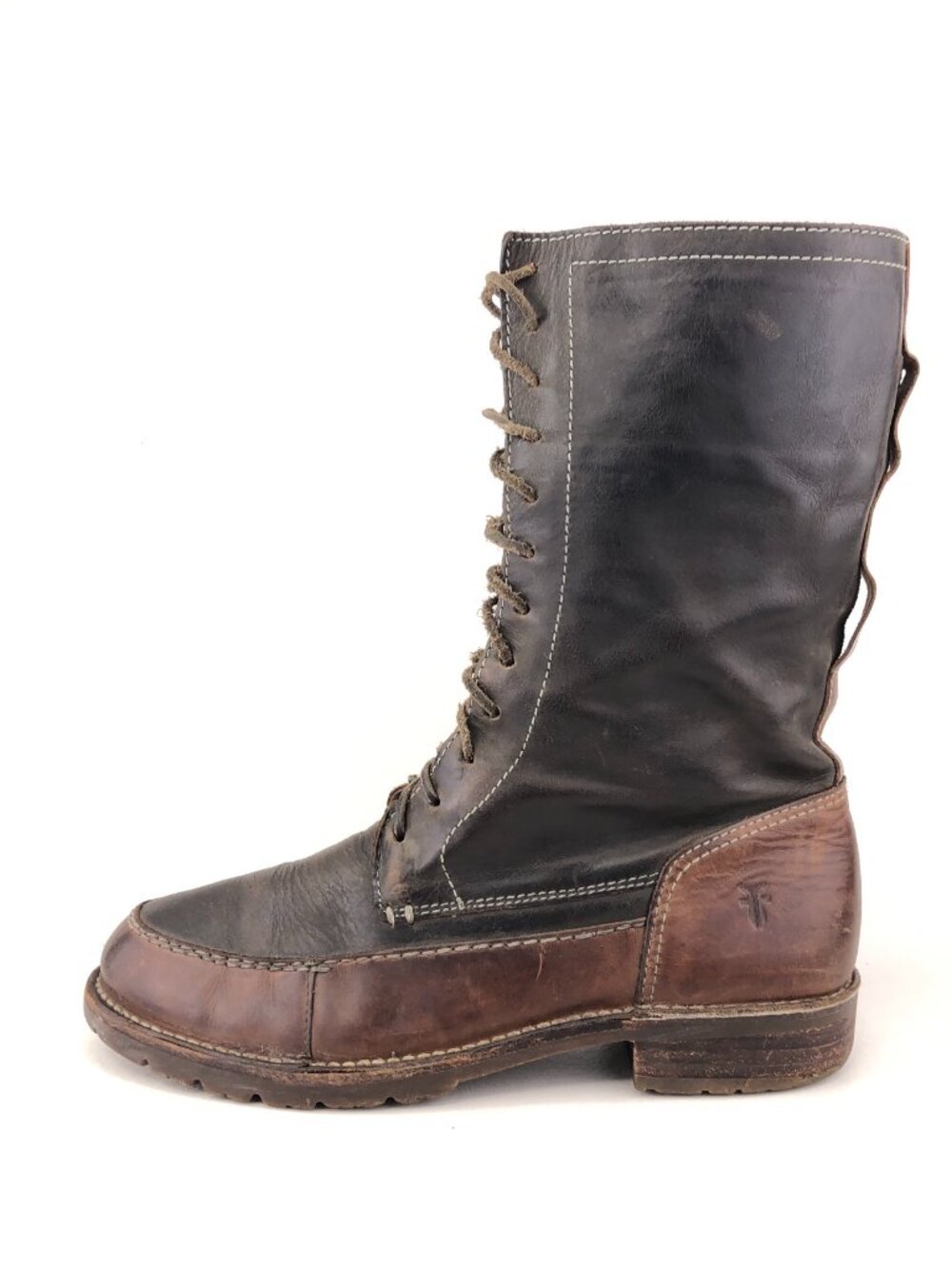 Frye Owen Tall Foldover Brown Leather Boots 11 B